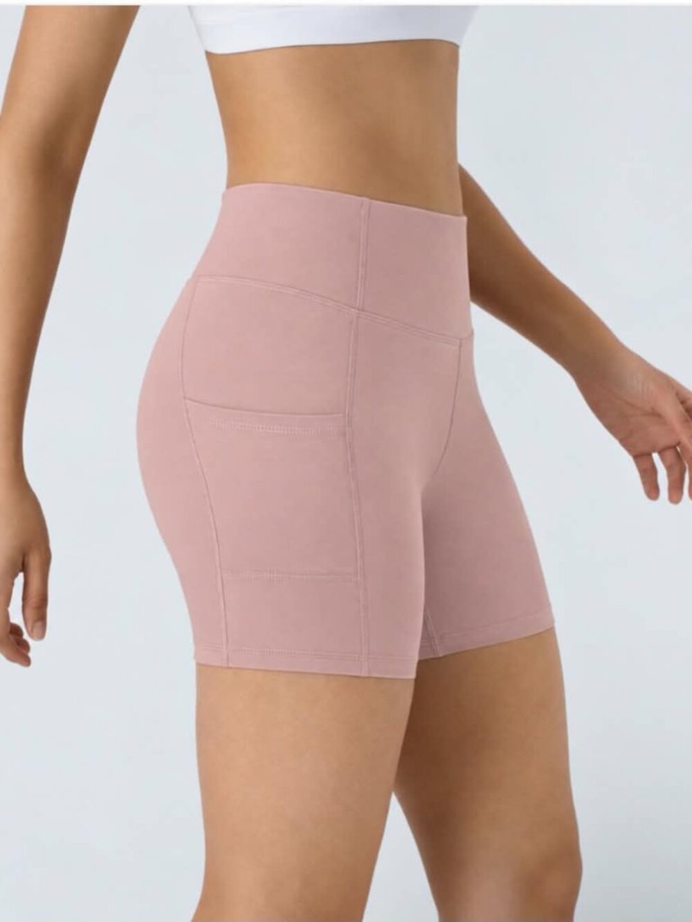 Halara XL Pink High Waisted Pocket Running Biker Shorts 50% off Retail
